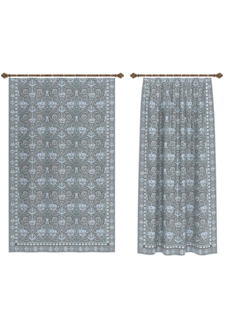 Zachary Blue Gray Curtain
