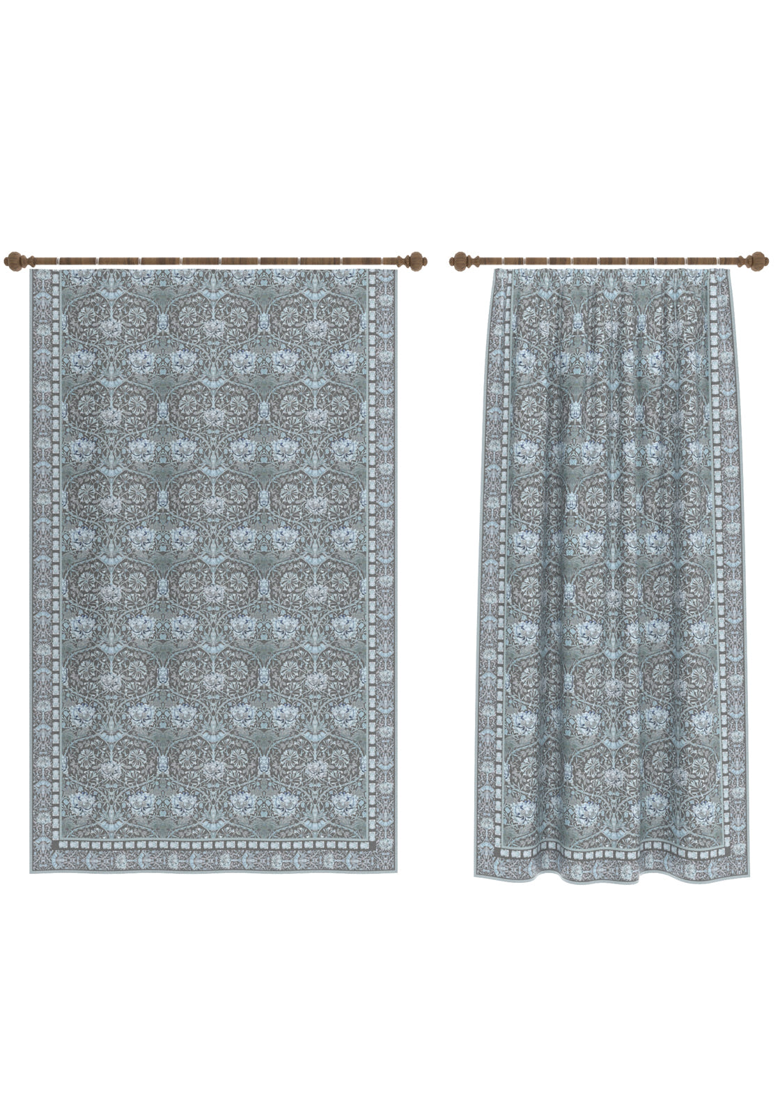Zachary Blue Gray Curtain
