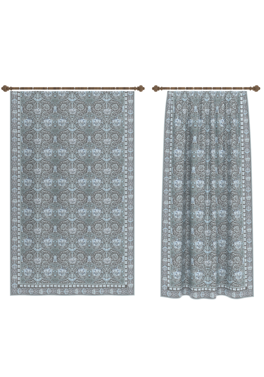 Zachary Blue Gray Curtain