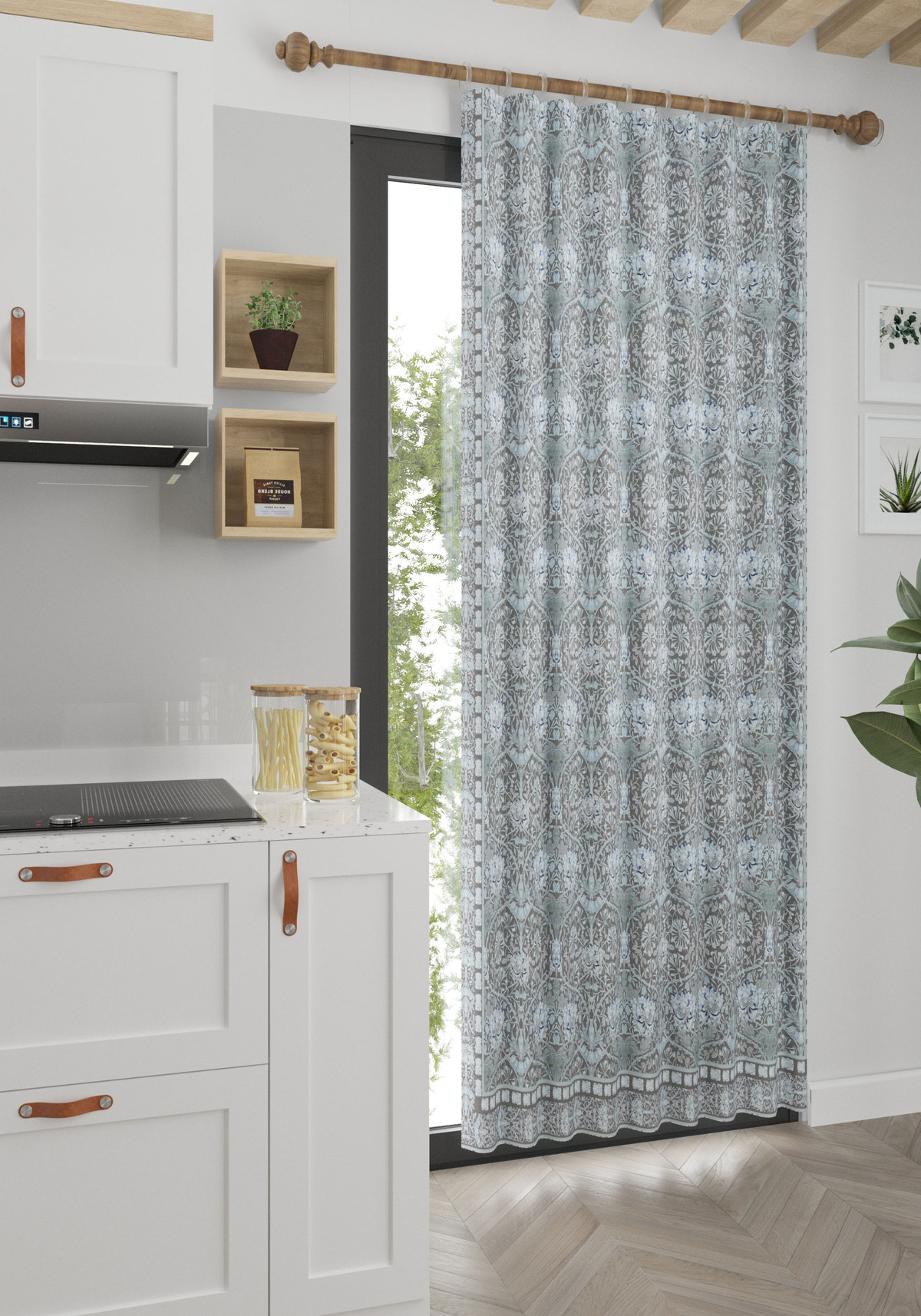 Zachary Blue Gray Curtain