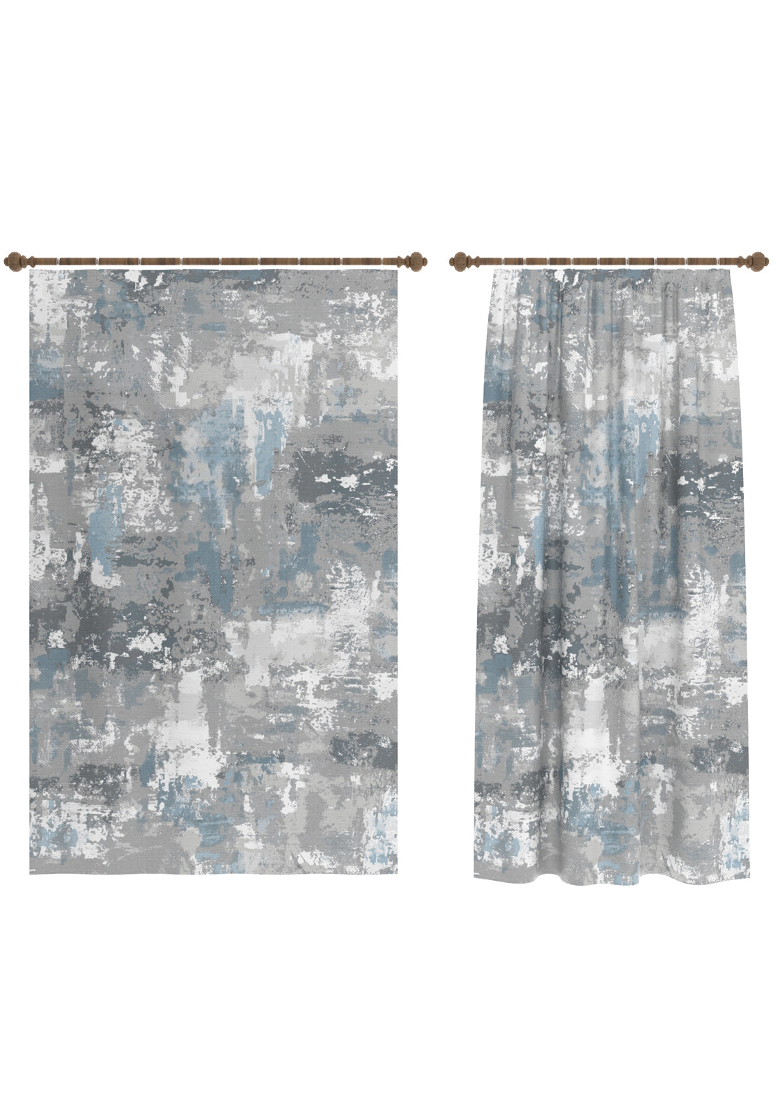 Matthew Blue Gray Curtain