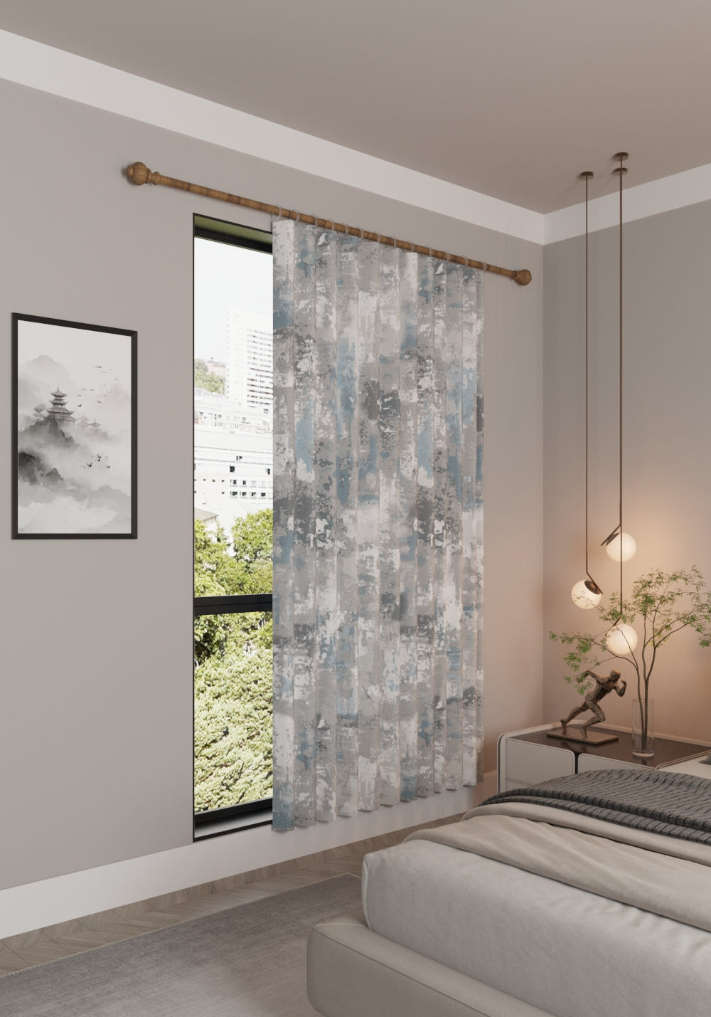 Matthew Blue Gray Curtain
