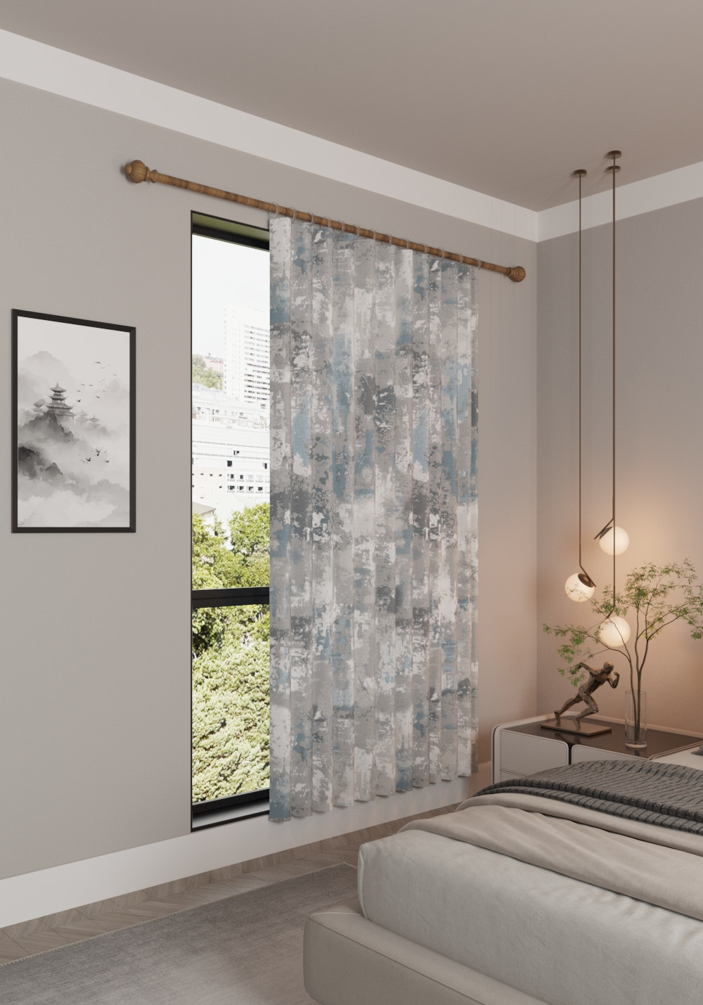 Matthew Blue Gray Curtain
