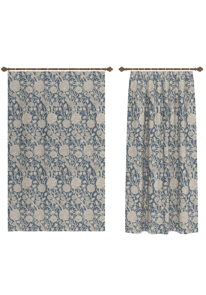 Thalassa Blue Beige Curtain