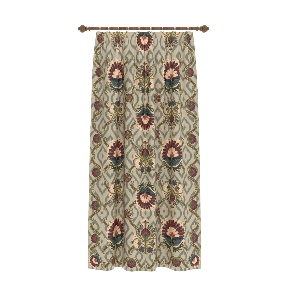 Delfina Green Floral Curtain