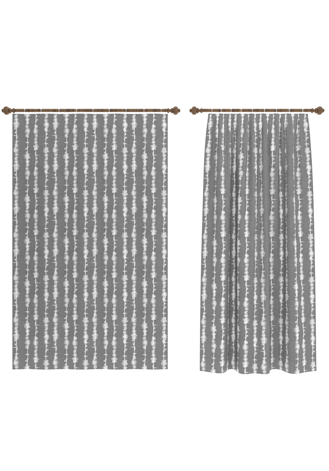 Penelope Grey Striped Curtain