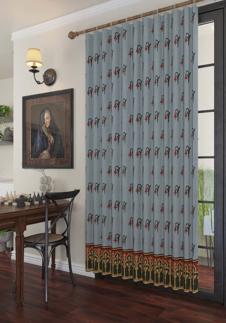 Sanctuaire Blue Victorian Curtain