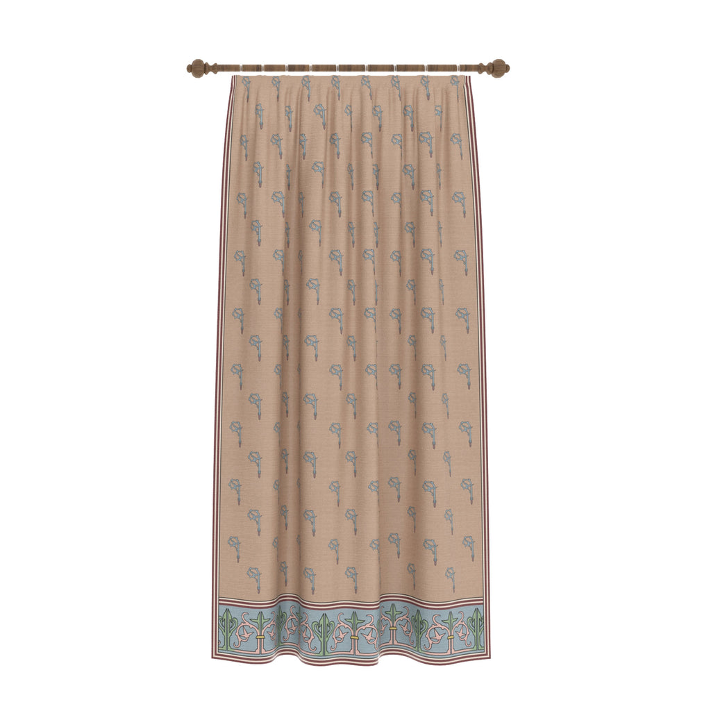 Sanctuaire Beige Floral Curtain