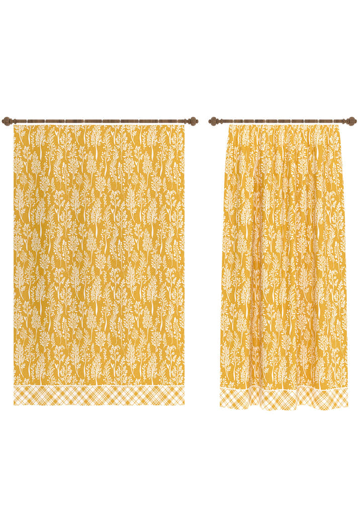 Alder Floral Yellow Curtain