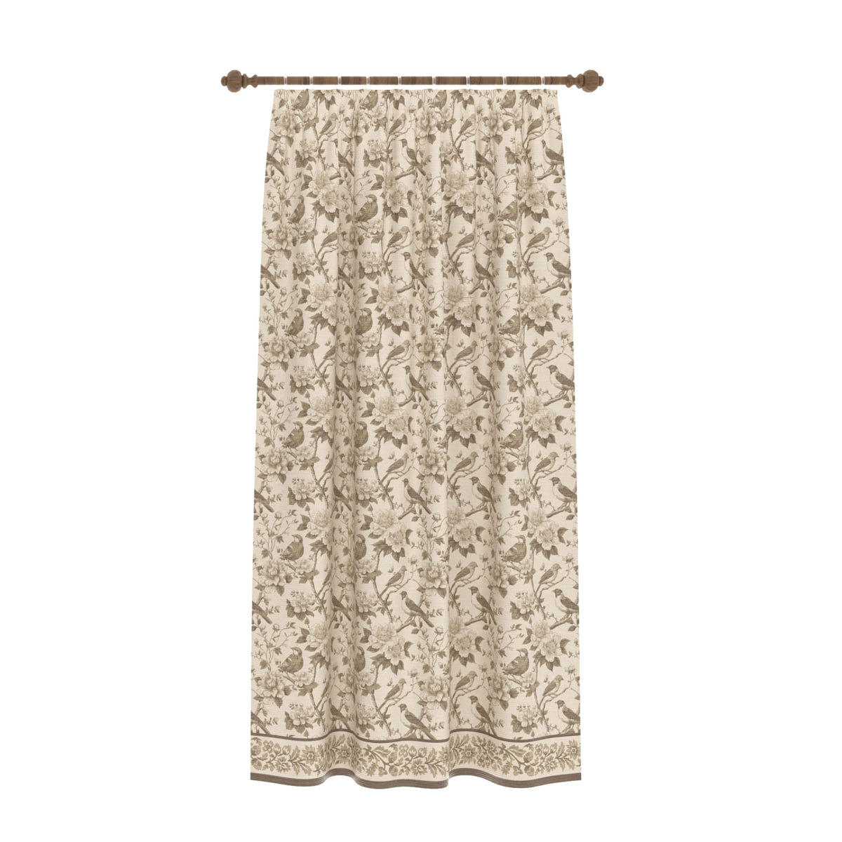 Isolde Taupe Bird Curtain