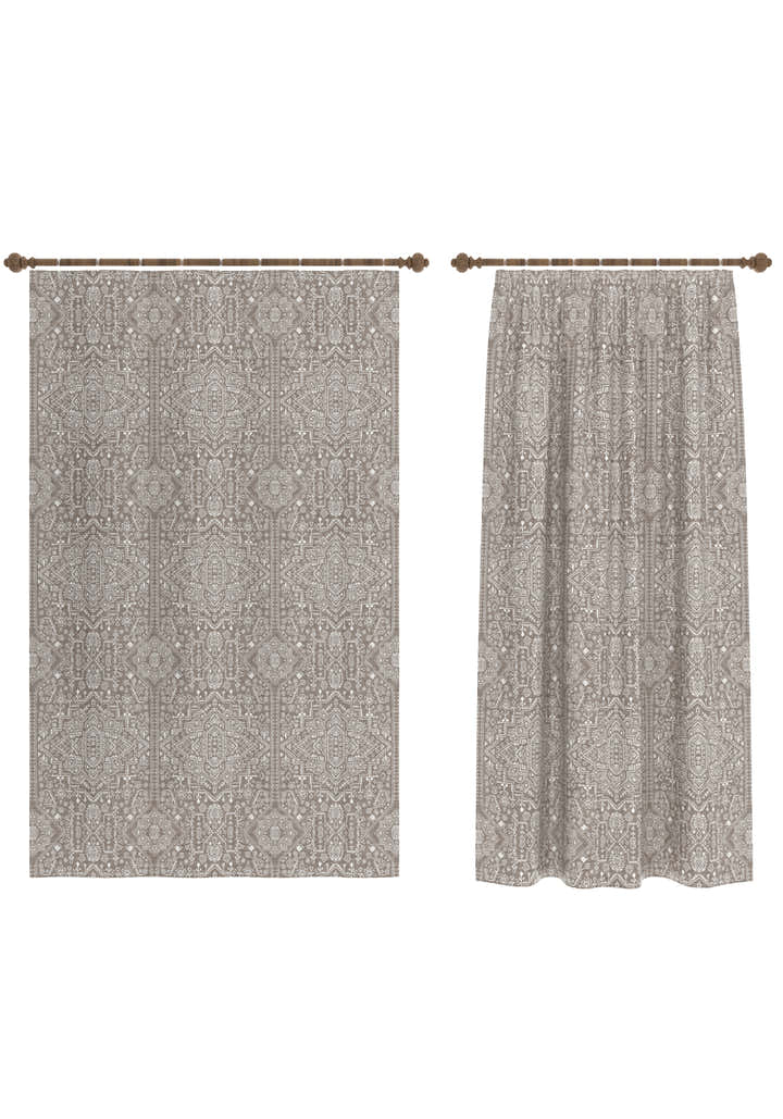Amira Taupe Damask Curtain