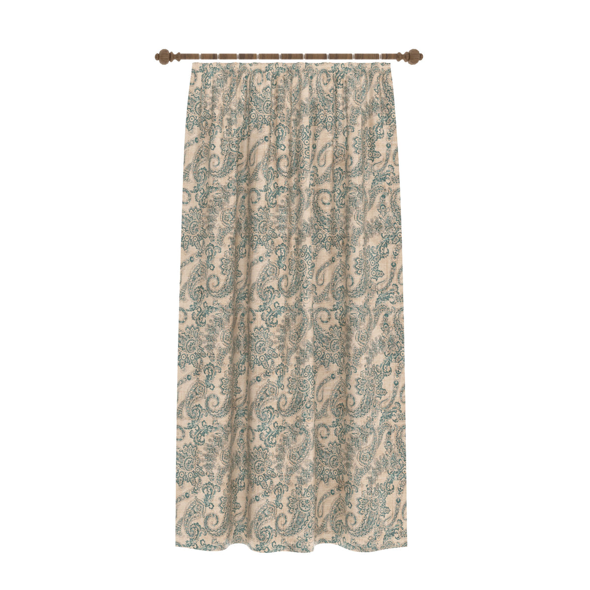 Elena Teal and Cream Curtain