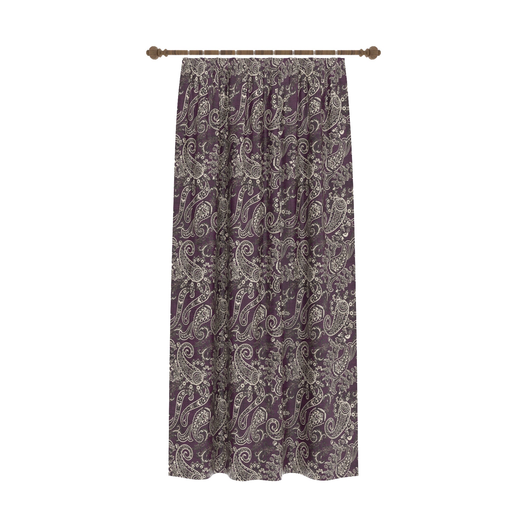 Elena Purple Paisley Curtain