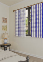 Jessamine Blue and White Plaid Curtain