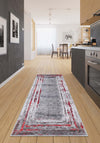 Olivia Grey Bordered Washable Rug