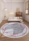 Olivia Grey Bordered Washable Rug