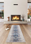 Zachary Blue Grey Distressed Rug