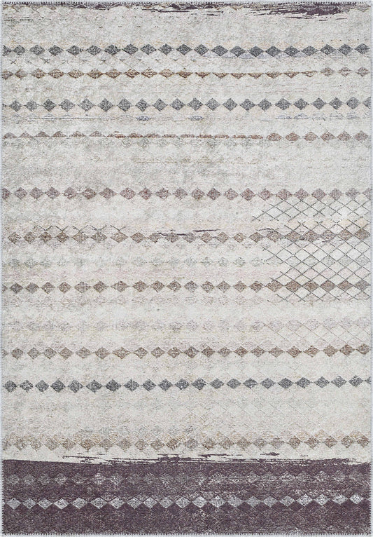 Quillon Striped Cream Rug