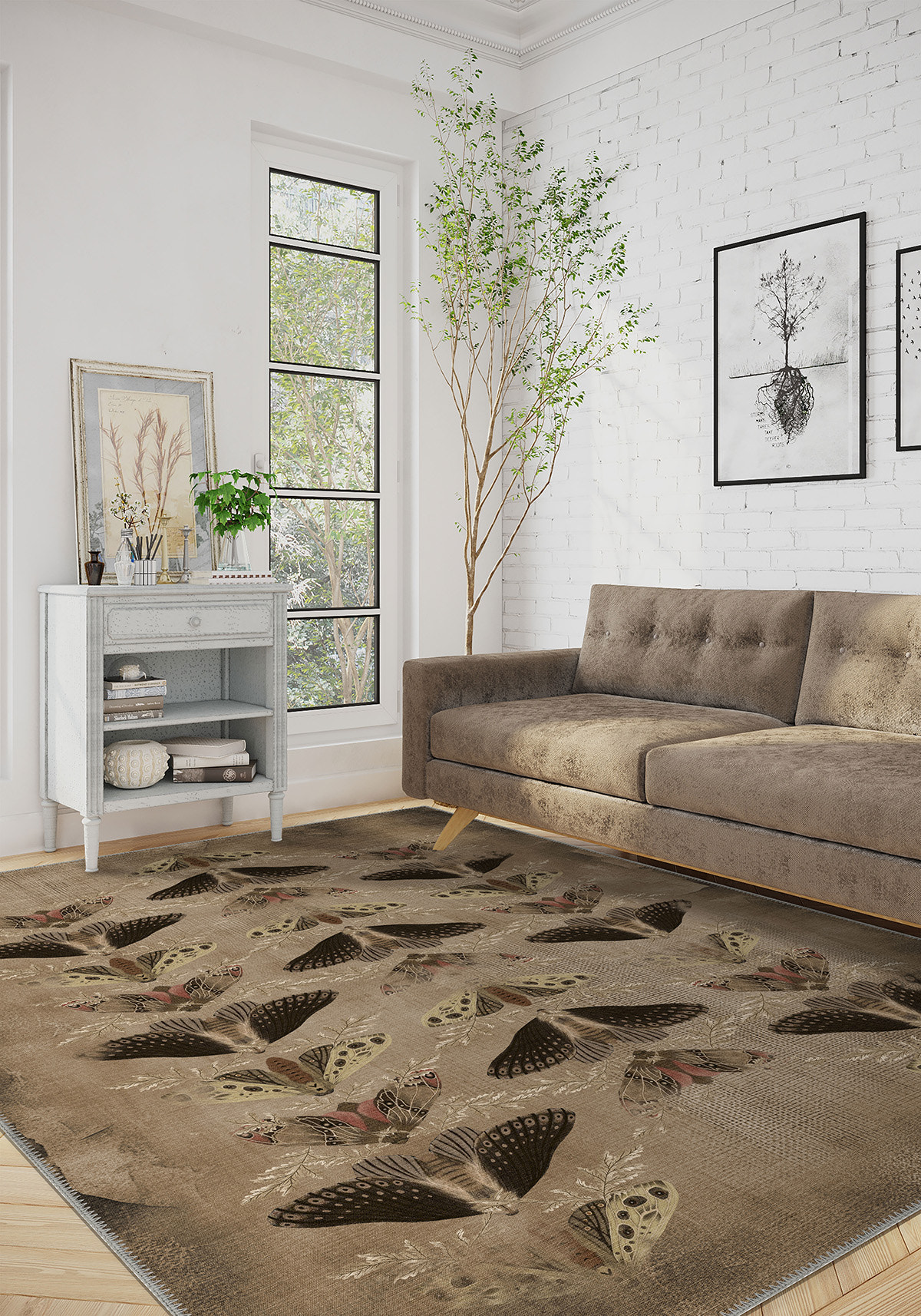 Celestia Brown Butterfly Rug