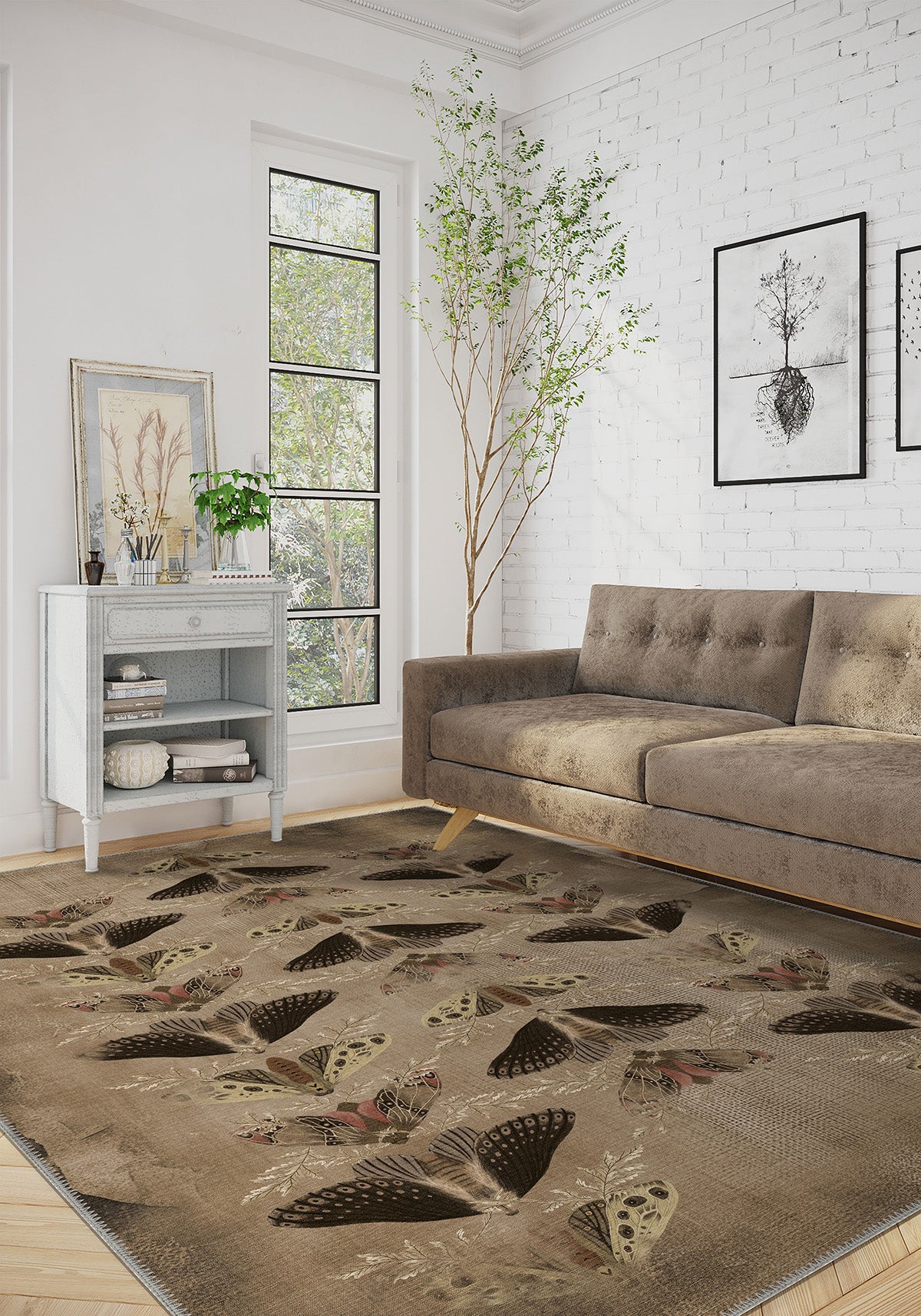 Celestia Brown Butterfly Rug