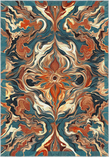 Brynn Orange Medallion Rug