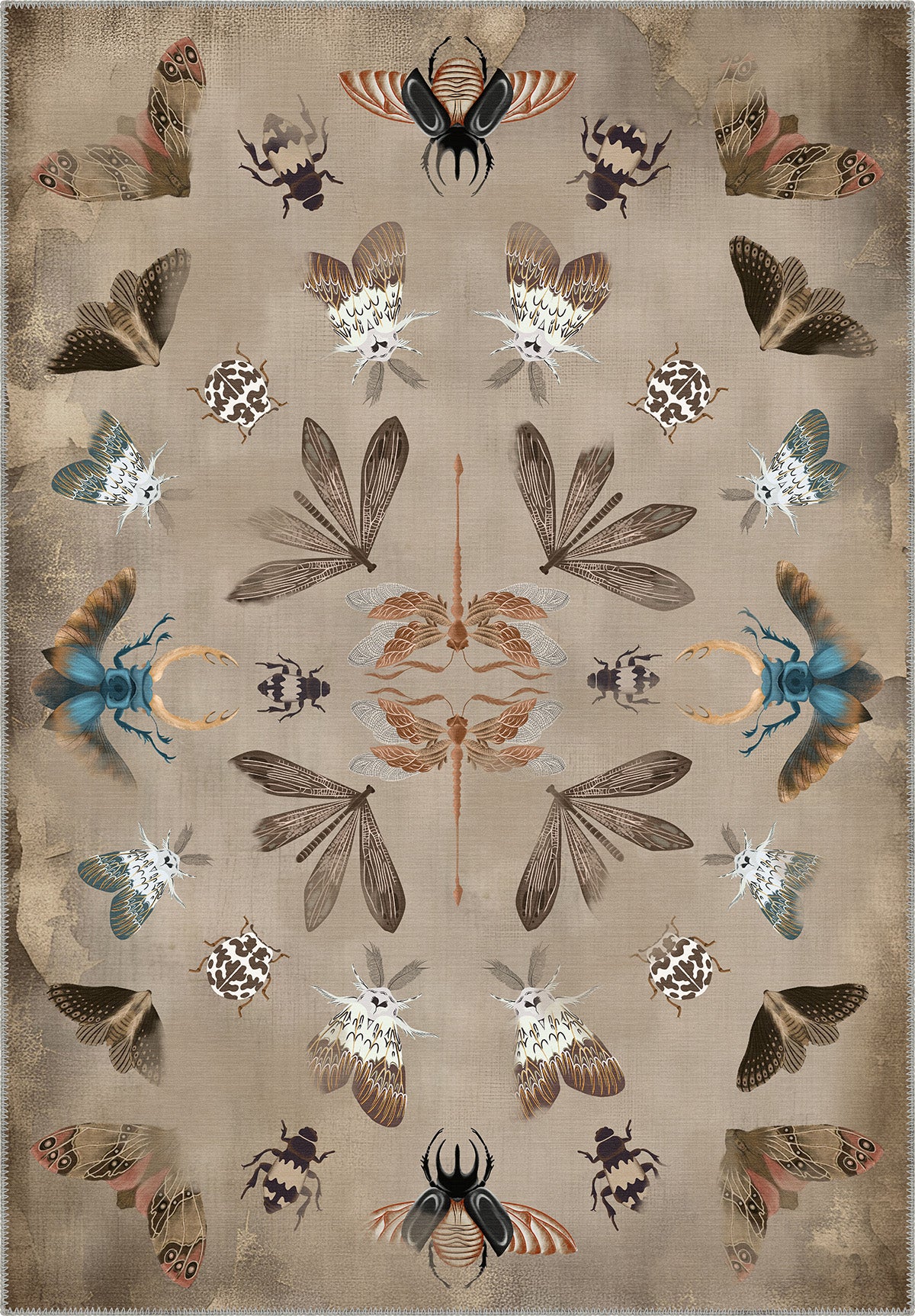 Moth Area Rug Chou Moth Cream Rug | Rugette