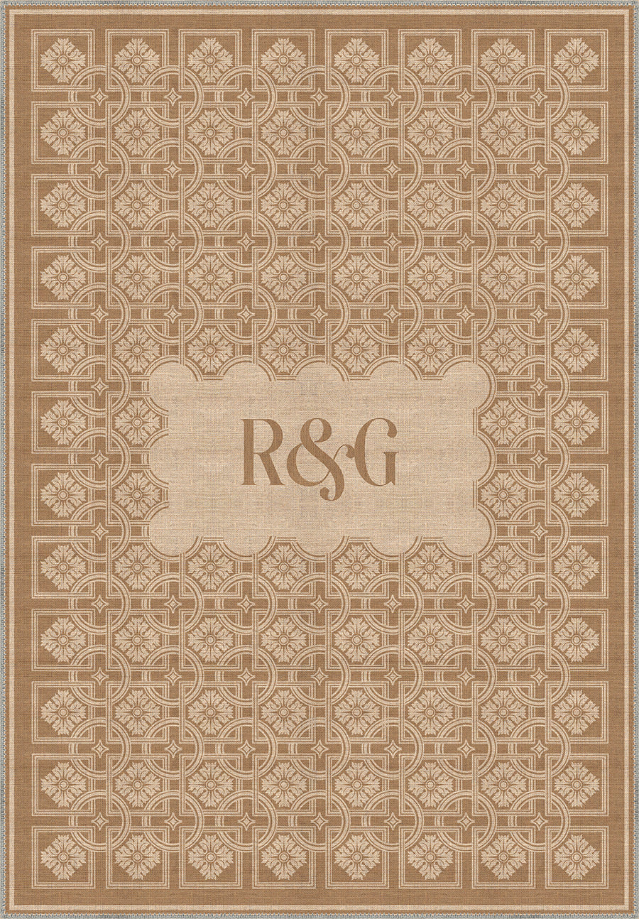 Marisa Beige Customizable Monogram Rug