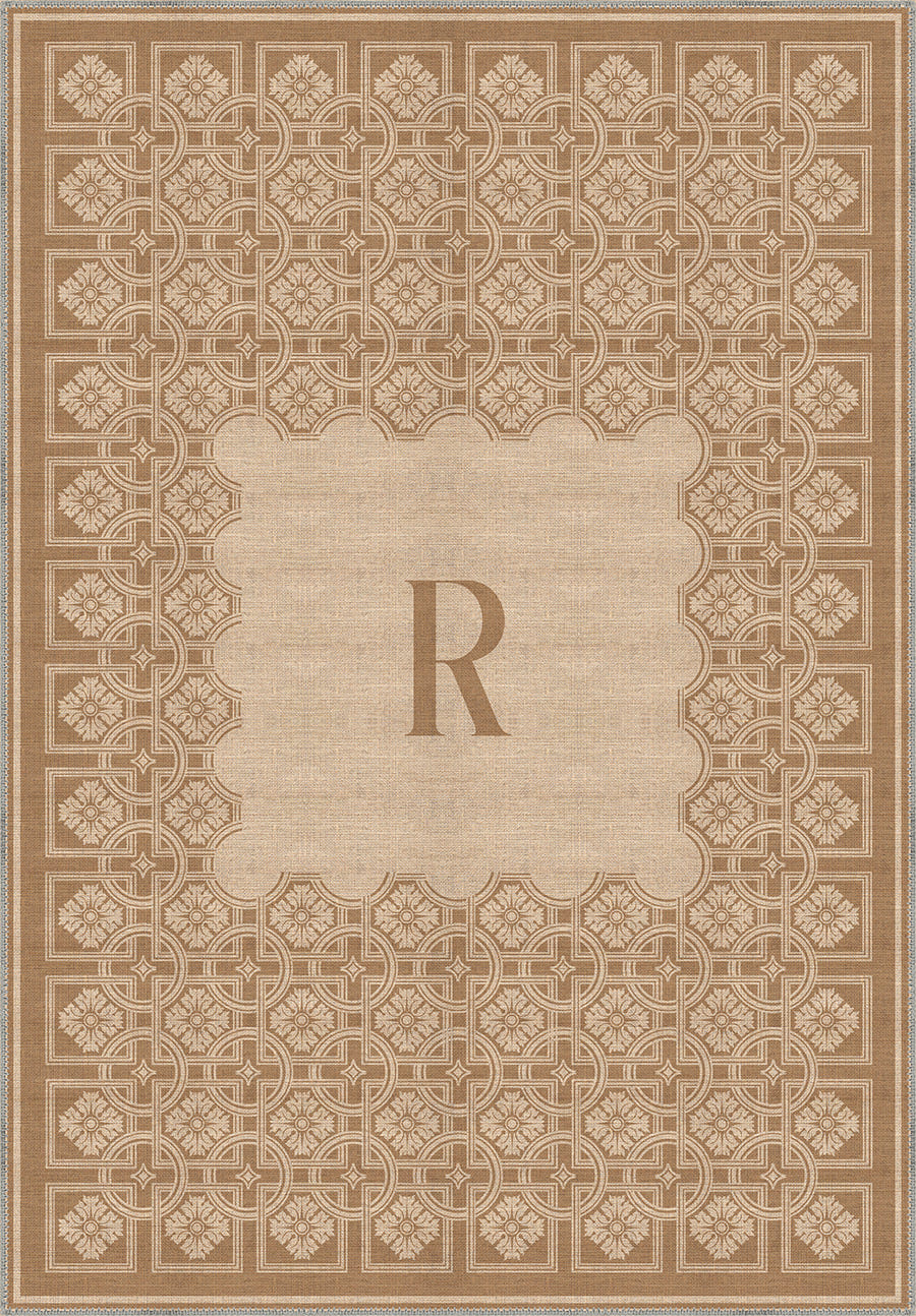 Marisa Beige Customizable Monogram Rug