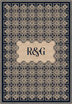Marisa Navy Monogram Personalised Rug