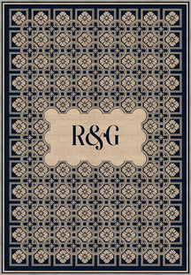 Marisa Navy Monogram Personalised Rug