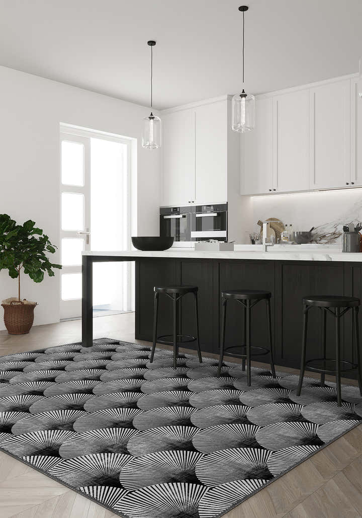Addison Geometric Anthracite Rug
