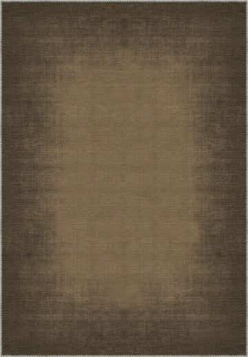 Olivia Brown Bordered Washable Rug