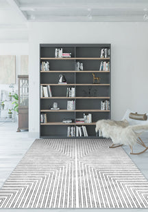 Kylie Grey Modern Striped Rug