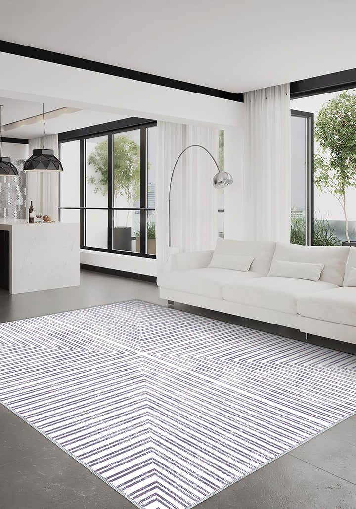 Kylie Purple Striped Rug