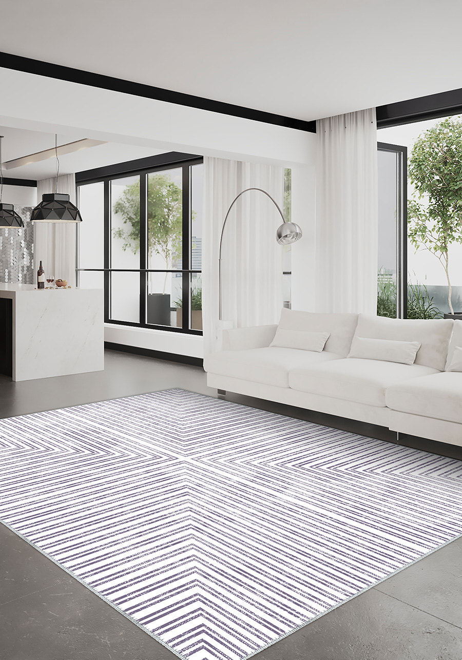 Kylie Purple Striped Rug