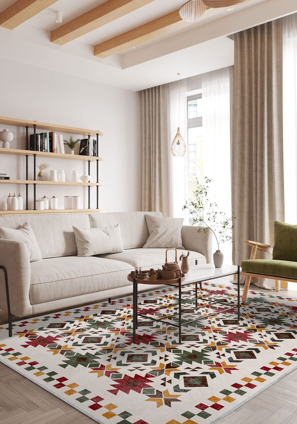 David Colourful Bohemian Rug