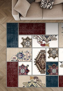 Cedric Multi-Coloured Patchwork Rug