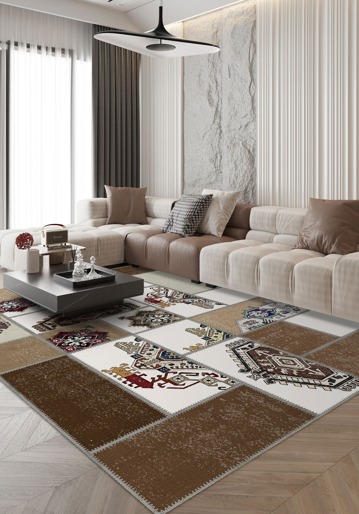 Cedric Patchwork Washable Rug