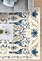 Henry Blue Brown Distressed Washable Rug