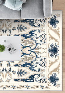 Henry Blue Brown Distressed Washable Rug