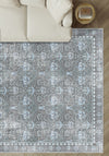 Zachary Blue Grey Distressed Rug