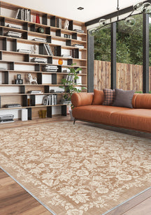 Minora Light Brown Washable Rug