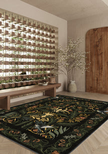 Merillo Black Botanical Rug