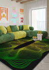 Optio Black Green Futuristic Rug