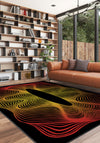 Optio Black Orange Psychedelic Art Rug