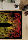 Optio Black Orange Psychedelic Art Rug