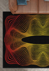 Optio Black Orange Psychedelic Art Rug