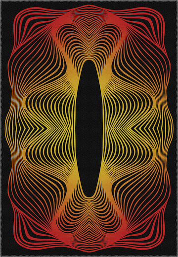Optio Black Orange Psychedelic Art Rug