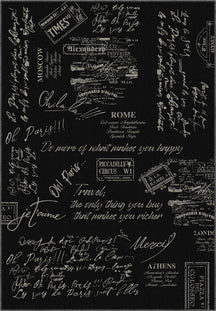 Memora Black Document Rug