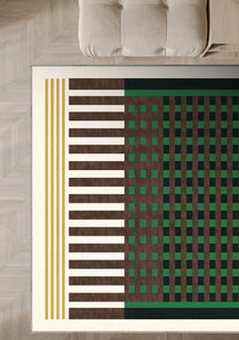 Quillon Green Plaid Rug